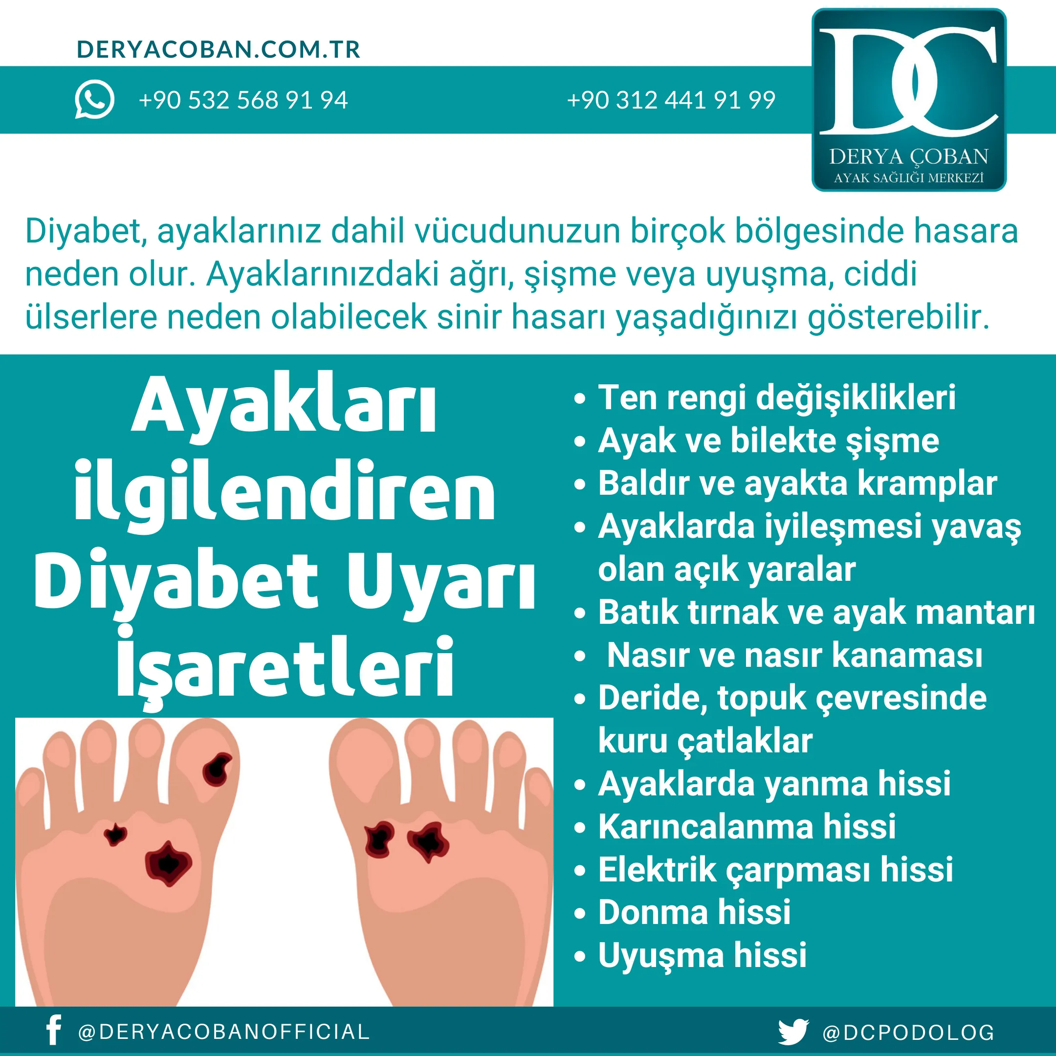 Ayaklar için Diyabet Uyarı İşaretleri